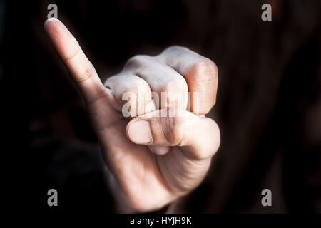 American Sign Language (ASL) ist die vorherrschende Gebärdensprache der Gehörlosen Gemeinschaften in den Vereinigten Staaten und den meisten anglophonen Kanada. Stockfoto