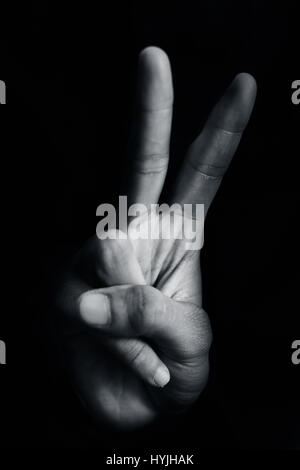 American Sign Language (ASL) ist die vorherrschende Gebärdensprache der Gehörlosen Gemeinschaften in den Vereinigten Staaten und den meisten anglophonen Kanada. Stockfoto