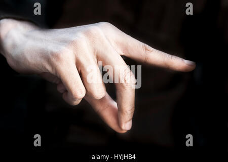 American Sign Language (ASL) ist die vorherrschende Gebärdensprache der Gehörlosen Gemeinschaften in den Vereinigten Staaten und den meisten anglophonen Kanada. Stockfoto