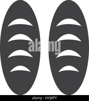zwei Brot monochrome Bäckerei Icon Design Vektor Stock Vektor