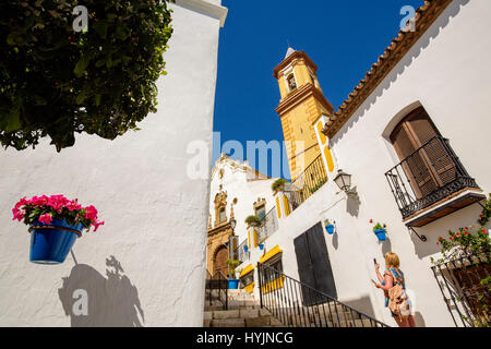 Kirche. Iglesia de Nuestra Señora de los Remedios, Estepona. Malaga Provinz Costa del Sol. Andalusien Südspanien, Europa Stockfoto