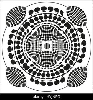Abstrakte gemusterten Kreismuster Kreise in schwarz Stock Vektor