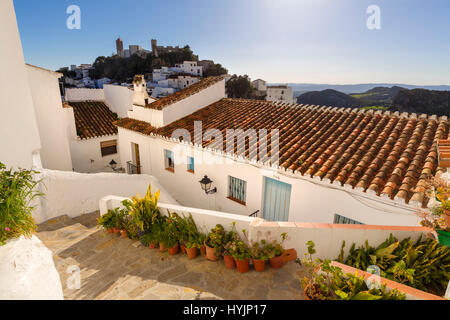 Weiße Dorf Casares, Malaga Provinz Costa del Sol Andalusien Südspanien, Europa Stockfoto