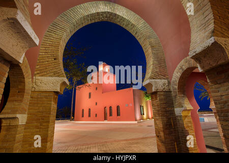 Bil-Bil Castle erbaute Neo-arabischen Stil im Jahre 1934, Benalmadena. Provinz Malaga Costa del Sol Andalusien Südspanien, Europa Stockfoto