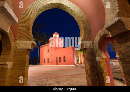 Bil-Bil Castle erbaute Neo-arabischen Stil im Jahre 1934, Benalmadena. Provinz Malaga Costa del Sol Andalusien Südspanien, Europa Stockfoto