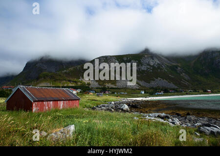 Europa, Norwegen, Lofoten, Ramberg Strand auf der Insel Flakstadøya Stockfoto