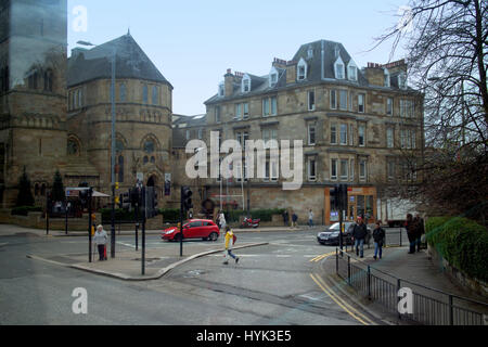 Great Western Road Byres Road Glasgow Schottland Straße Szene hohen Aussichtspunkt Stockfoto