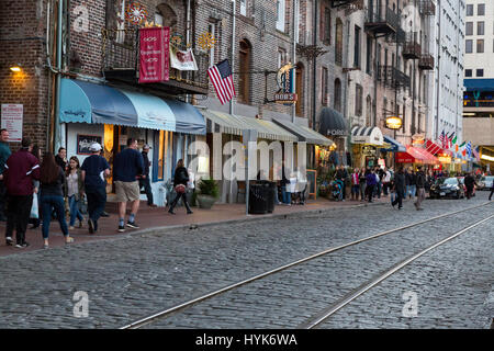 Savannah, Georgia.  East River Street. Stockfoto