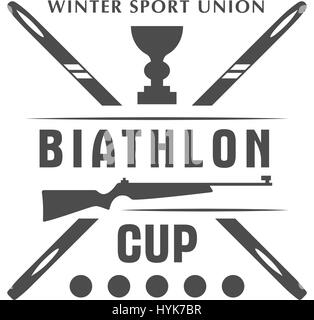 Biathlon-Logo-Plakette. Vektor-Illustration. Winter Sport isoliert emblem Stock Vektor