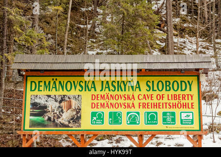 Demanovska Cave of Liberty in der Nähe von Liptovsky Mikulas, Slowakei Stockfoto