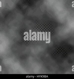 Nebel oder Rauch isolierte transparente Spezialeffekt auf dunklen karierten Hintergrund nebligen Hintergrund Vektor-illustration Stock Vektor
