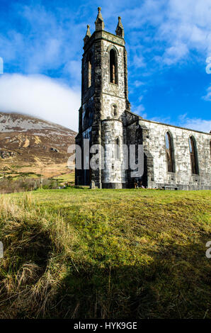 Zerstörte Kirche Errigal Mountain Dunlewey Kirche Donegal Irland Stockfoto