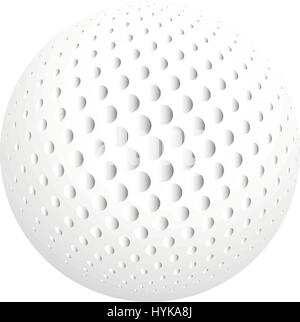 Isolierte abstrakte weiße Farbe Runde Form Logo, Logo Kugel, realistische Golfball auf weißem Hintergrund Stock Vektor