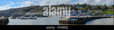 Blick auf Lyme Regis von der Hafeneinfahrt Stockfoto