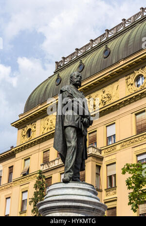 Statue von Petar Preradovic in Zagreb, Kroatien Stockfoto