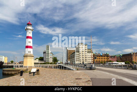 Leuchtturm in Malmö, Schweden Stockfoto