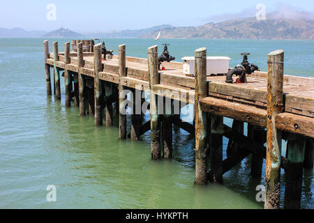 Gefängnis von Alcatraz. Das Gefängnis wurde Heimat einiger der berüchtigtsten Verbrecher des Tages; nämlich Al Capone. Stockfoto