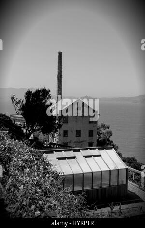 Gefängnis von Alcatraz. Das Gefängnis wurde Heimat einiger der berüchtigtsten Verbrecher des Tages; nämlich Al Capone. Stockfoto