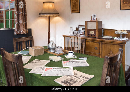 1940er Jahren Speisesaal, Meilensteine Museum, Basingstoke, Hampshire, UK Stockfoto