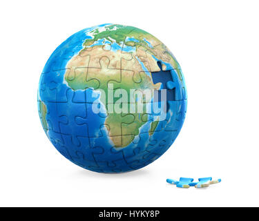 Puzzle Planetenerde Stockfoto