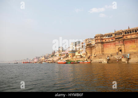 Bhonsale Ghat, Ganges, Varanasi, Uttar Pradesh, Indien Stockfoto