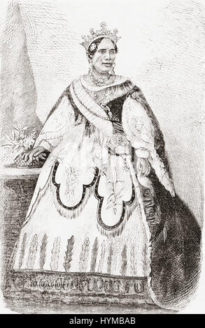 Rasoherina, 1814 – 1868, aka Rasoherina-Manjaka.  Königin von Madagaskar von 1863 bis 1868, Nachfolge ihres Mannes Radama II nach seiner mutmaßlichen Ermordung.  Von l ' Univers Illustre 1867 veröffentlicht. Stockfoto