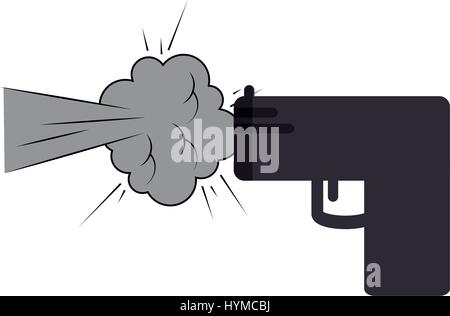 Pistole Shooting comic-Kunst Symbol Vektor Illustration-design Stock Vektor