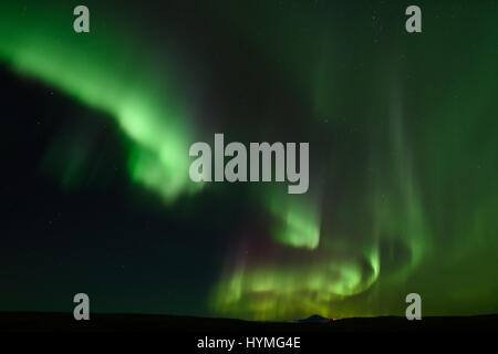 Aurora Borealis vom Hotel Ranga in Südisland Stockfoto