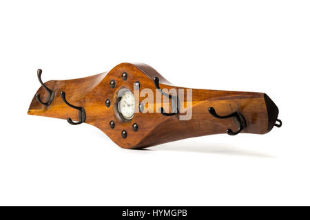 WW1 britischen RFC (Royal Flying Corps) hölzernen Flugzeug Propeller in eine Wanduhr und Mantel umgewandelt / Hut Stand Stockfoto