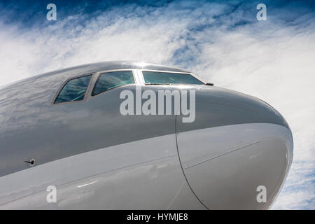 Nahaufnahme einer Boeing 777-300ER Nase Stockfoto