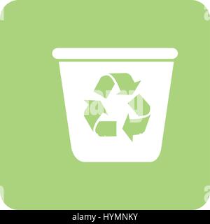 undurchsichtigen grünen Hintergrund mit recycling-Container-Vektor-illustration Stock Vektor