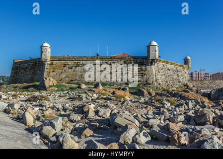 Festung von Sao Francisco Queijo (allgemein bekannt als Burg von Käse) in Nevogilde Zivilgemeinde der Stadt Porto, Portugal Stockfoto