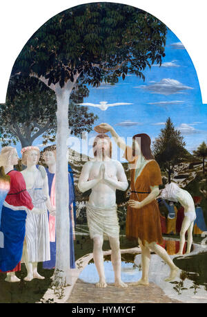 Die Taufe Christi von Piero della Francesca (c,1415/20-1492), Öl auf Pappel, 1450s Stockfoto