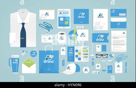 Business-Design. Corporate Identity-Vorlage. Logo, Label, Markenwerbung. Vektor-illustration Stock Vektor