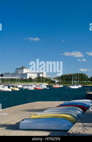 Shedd Aquarium und Lake Michigan und Chicago, Illinois Stockfoto