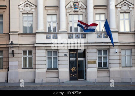 Der kroatische Sabor oder dem Parlament in Zagreb, Kroatien. Das heutige Gebäude stammt vom Anfang des 20. Jahrhunderts. Stockfoto