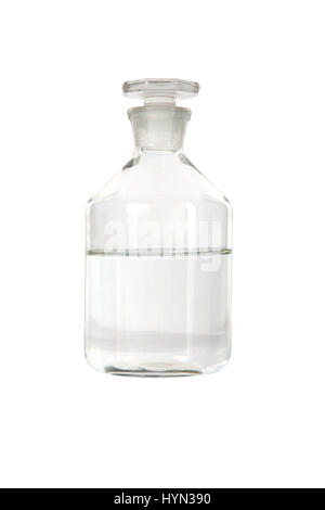 Medizinischer Alkohol Flasche mit Flüssigkeit innen Hälfte-voll Stockfoto