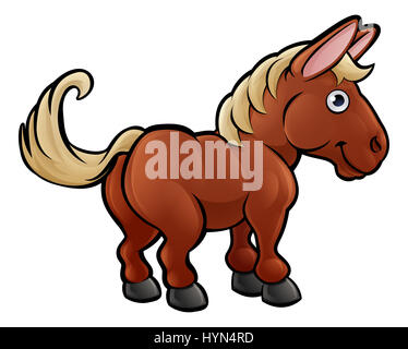 Eine Comicfigur Pferd Bauernhof Tiere Stockfoto