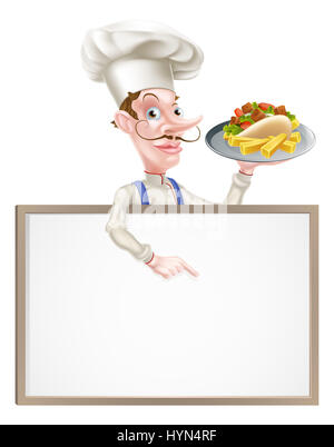 Ein Beispiel für ein Cartoon Chef Kebab Zeichen Stockfoto