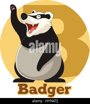 Vektor-Bild von der ABC-Cartoon-Dachs Stock Vektor