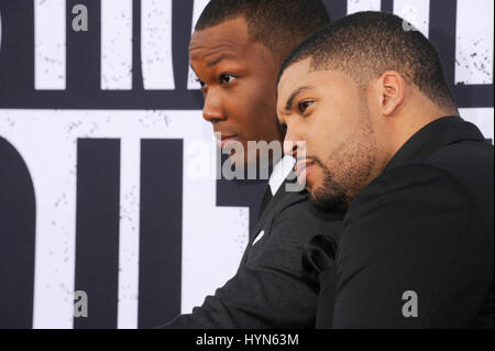 O' Shea Jackson Jr. besucht die Straight Outta Compton-Weltpremiere auf L.A. Live am 10. August 2015 in Los Angeles, Kalifornien Stockfoto