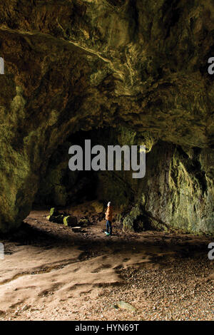 Smoo Höhle, Durness, Nordküste 500, Sutherland, Northwest Highlands Stockfoto