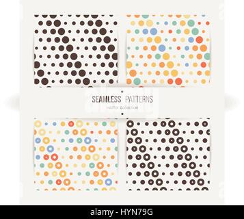 Satz von nahtlose Muster mit kleinen und großen Erbsen. Stock Vektor