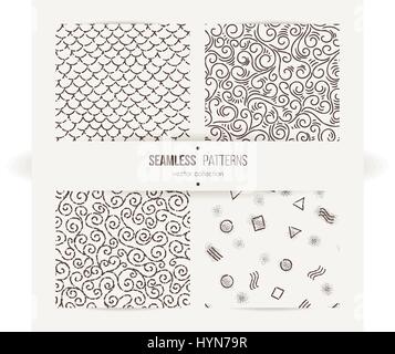 Sammlung von abstrakten seamless pattern. Stock Vektor