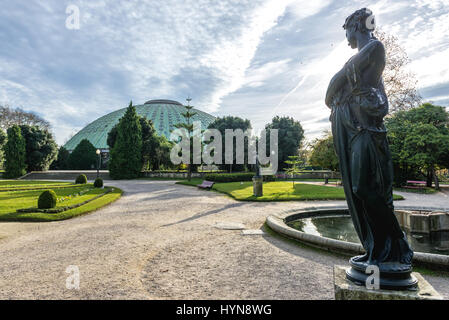 Rosa Mota Pavillon - sport, Konzert und Ausstellungshalle in Crystal Palace Gärten (Jardins Do Palacio de Cristal) in der Stadt Porto, Portugal Stockfoto