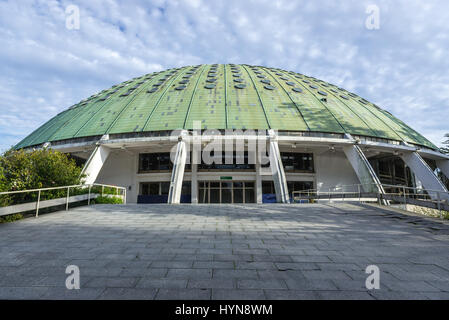 Rosa Mota Pavillon - sport, Konzert und Ausstellungshalle in Crystal Palace Gärten (Jardins Do Palacio de Cristal) in der Stadt Porto, Portugal Stockfoto