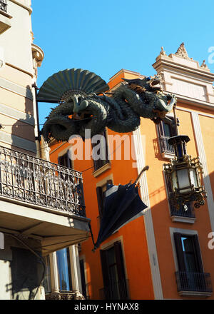 Chinesischer Drache Detail in Barcelona, Spanien Stockfoto