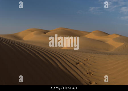 Spuren in Rub al-Khali Stockfoto