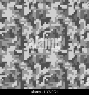 Pixel-Camo-nahtlose Muster. Graue urban Camouflage. Stock Vektor