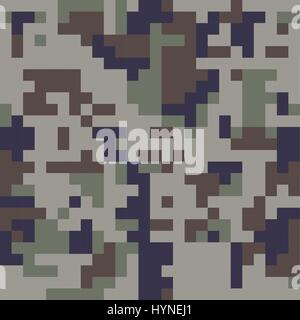 Pixel-Camo-nahtlose Muster. Blau camouflage Stock Vektor